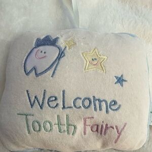 RUSS BERRIE & CO, INC. ADORABLE PUFFY TOOTH FAIRY PILLOW.  NEVER USED.